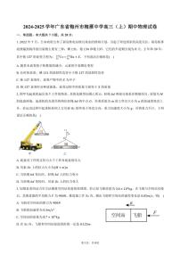 2024～2025学年广东省梅州市梅雁中学高三(上)期中物理试卷(含答案)