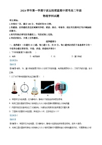 浙江省宁波五校联盟2024-2025学年高二上学期期中联考物理试题（Word版附解析）