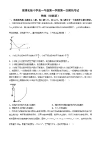 山东省淄博市淄博实验中学2024-2025学年高一上学期期中考试物理试卷（创新班）