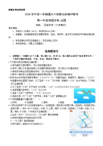 浙江省温州市温州十校联合体2024-2025学年高二上学期11月期中物理试题