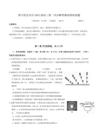 四川省宜宾市2025届高三第一次诊断性测试物理试卷(含答案)