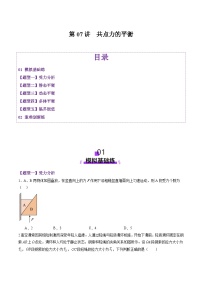 第07讲  共点力的平衡（练习）（原卷版）-2025年高考物理一轮复习讲练测（新教材新高考）