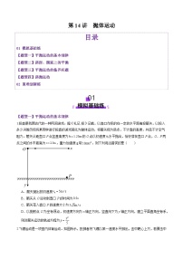 第14讲  抛体运动（练习）（原卷版）-2025年高考物理一轮复习讲练测（新教材新高考）