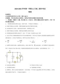 河北省张家口市2024～2025学年高二(上)期中物理试卷(含解析)