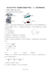 2024～2025学年广东省潮州市高级中学高二(上)期中物理试卷(含答案)