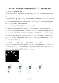 2024～2025学年湖南省岳阳市临湘市高一(上)期中物理试卷(含答案)