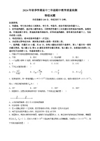 广西名校联盟2024-2025学年高二上学期期中教学质量检测物理试题