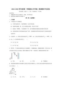 江西省樟树市滨江中学2024～2025学年高二(上)期中物理试卷(含答案)