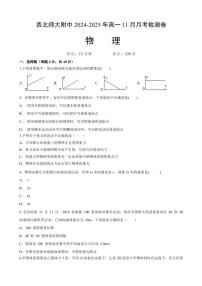 甘肃省兰州市西北师范大学附属中学2024～2025学年高一(上)11月月考物理试卷(含答案)