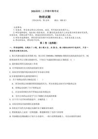 四川省仁寿第一中学校(北校区)2024～2025学年高二(上)期中物理试卷(含答案)