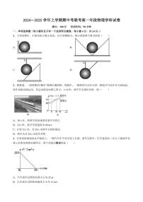 福建省泉州市四校2024～2025学年高一(上)期中联考物理试卷(含答案)