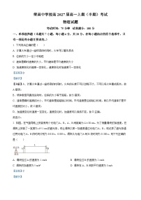 重庆市荣昌中学2024-2025学年高一上学期11月期中物理试题（Word版附解析）