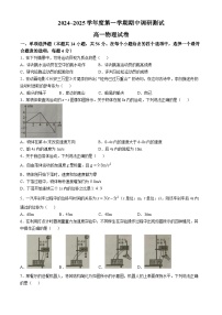 江苏省宿迁市沭阳县2024-2025学年高一上学期11月期中物理试题(无答案)
