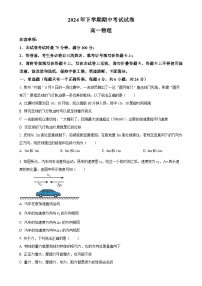 湖南省邵阳市武冈市2024-2025学年高一上学期期中考试物理试题（原卷版）-A4