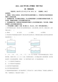 湖北省新高考联考协作体2024～2025学年高一(上)期中物理试卷(含答案)