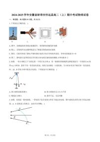 2024～2025学年安徽省蚌埠市怀远县高二(上)期中物理试卷(含答案)