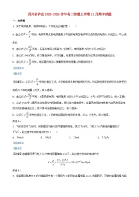 四川省泸州市泸县2023_2024学年高二物理上学期期中试题含解析