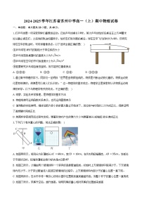 2024-2025学年江苏省苏州中学高一（上）期中物理试卷（含答案）