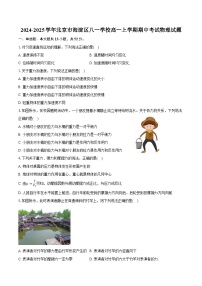 2024-2025学年北京市海淀区八一学校高一上学期期中考试物理试题（含答案）