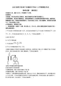 2025届四川省遂宁市蓬溪中学高三上学期模拟考试物理试题 （解析版）