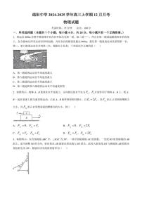 2024～2025学年四川省绵阳中学高三(上)12月月考物理试卷(含答案)