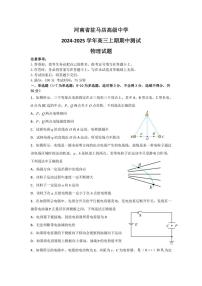 2024～2025学年河南省驻马店高级中学高三(上)期中物理试卷(含答案)