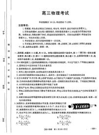 河南省驻马店市2024-2025学年高三上学期期中考试物理试题