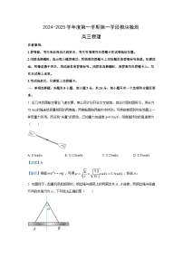 2024~2025学年山东省青岛市高三(上)期中物理试卷(解析版)