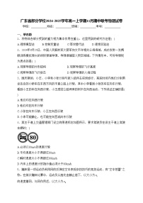 广东省部分学校2024-2025学年高一上学期11月期中联考物理试卷(含答案)