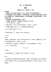 河北省保定市部分高中2024-2025学年高一上学期11月期中考试物理试题（Word版附解析）