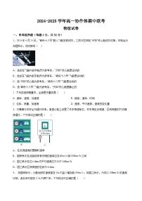 四川省眉山市仁寿县2024-2025学年高一上学期11月期中联考物理试题