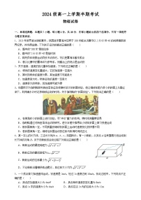 四川省仁寿第一中学校南校区2024-2025学年高一上学期11月半期考试物理试题