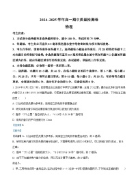 山西省部分学校2024-2025学年高一上学期11月期中考试物理试卷（Word版附解析）