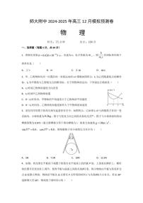 2025届甘肃省兰州市西北师范大学附属中学高三(上)12月模拟预测物理试卷(含答案)