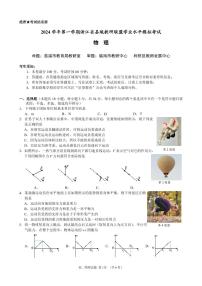 浙江省县域教研联盟2024-2025学年高三上学期12月学考模拟考试物理试题