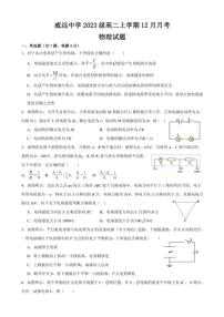 2024～2025学年四川省内江市威远中学校高二(上)12月月考物理试卷(含答案)