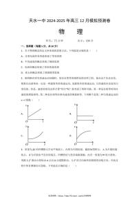 2024～2025学年甘肃省天水市第一中学高三(上)12月模拟预测物理试卷(含答案)