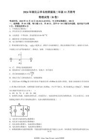 2024～2025学年湖北省云学联盟高二(上)期中联考物理试卷(含答案)