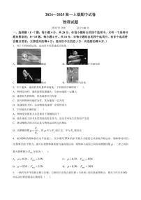 河南省周口市鹿邑县2024-2025学年高一上学期11月期中考试 物理 Word版含答案