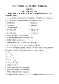 安徽省六安第二中学2024-2025学年高一上学期11月期中物理试题