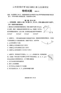 2025届山东实验中学高三上学期12月第三次诊断考试物理试卷+答案