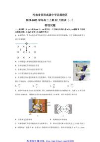 2024～2025学年河南省信阳市信阳高级中学高二(上)12月测试(一)物理试卷(含答案)