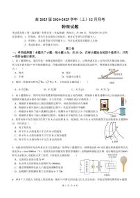 重庆市育才中学2025届高三上学期12月月考物理试题无答案