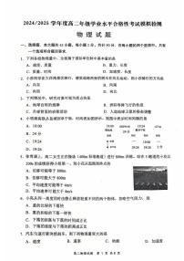 江苏省盐城市2024-2025学年高二上学期学业水平合格性模拟检测物理试题