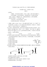 2024～2025学年河南省新乡市高三第一次模拟考试物理试卷(含答案)