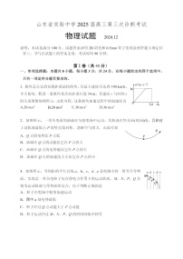 山东省实验中学2025届高三上学期第三次（月考）诊断考试物理试题