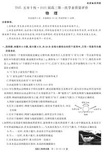 【T8联盟】湖南省五市十校2024-2025高三上学期高考第一次学业质量评价 物理试题及答案