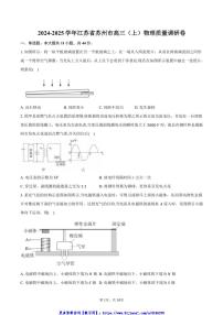 2024～2025学年江苏省苏州市高三(上)物理质量调研卷试卷(含答案)