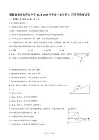 福建省南安市侨光中学2024-2025学年高一上学期11月月考物理试卷（含答案）