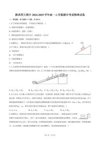 陕西师大附中2024-2025学年高一上学期期中考试物理试卷（含答案）